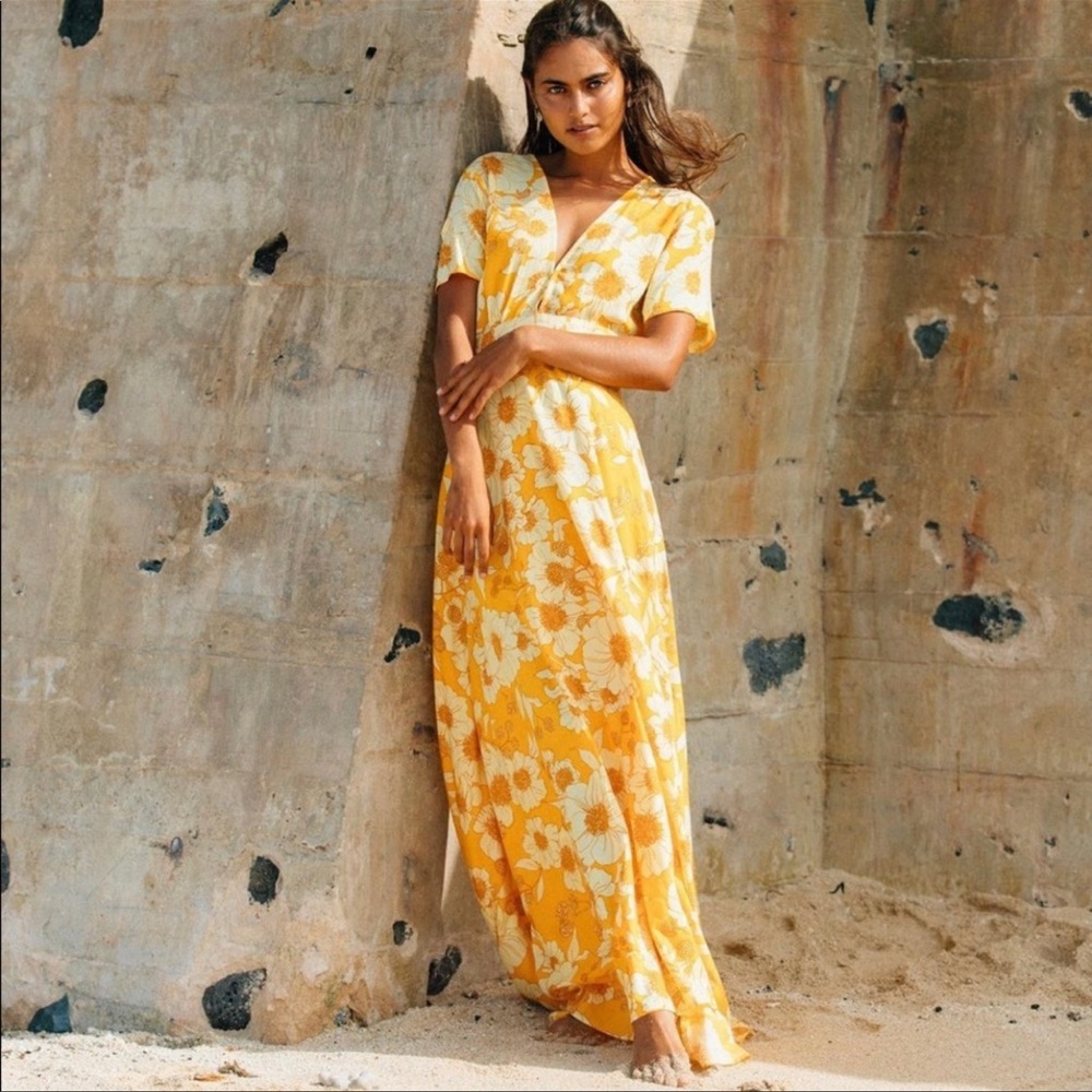 XIX Palms ‘Gold Coast Honeymoon Floral Maxi’